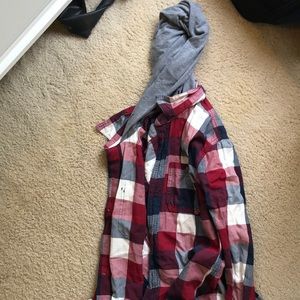 Flannel w a hood